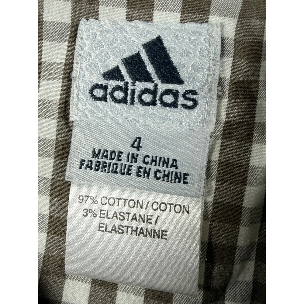 adidas Skort Womens Size 4 Gingham Check Zip Activewear Sports Stretch